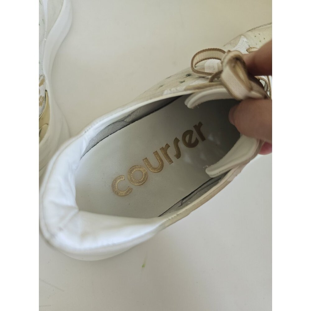 Courser Uno White Luxe Nubuck Leather Lace Up Sneakers Shoes Womens Size 10 40 - Picture 10 of 14